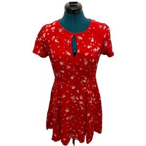Kimchi Blue | red floral mini dress | Size 4